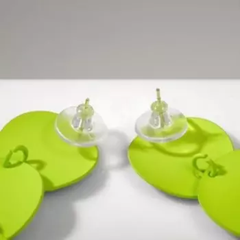 Серьги металл «Азелия» круги, трио, цвет салатовый