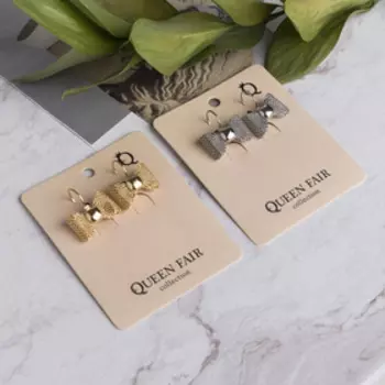 Серьги металл «Бантики» омега, цвет МИКС