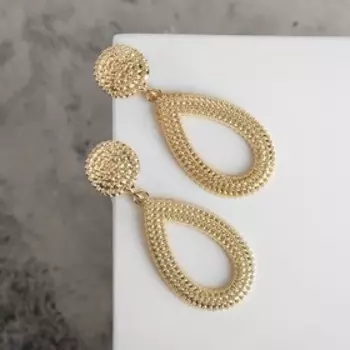 Серьги металл «Барбадос» капли, цвет золото