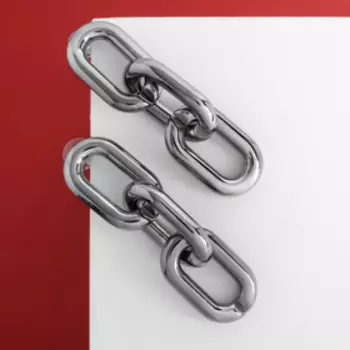 Серьги металл "Цепь" узкое звено 3шт, цвет серый