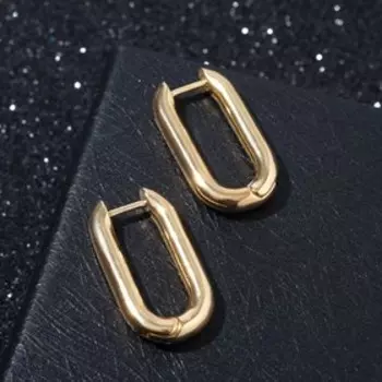 Серьги металл «Геометрия» объёмный овал, цвет золото