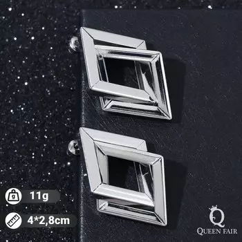 Серьги металл «Геометрия» симбиоз, цвет серебро