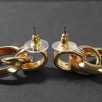 Серьги металл "Геометрия" слияние, цвет золото