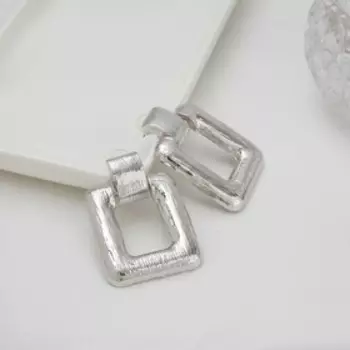 Серьги металл "Эстетика" гладкие, цвет серебро