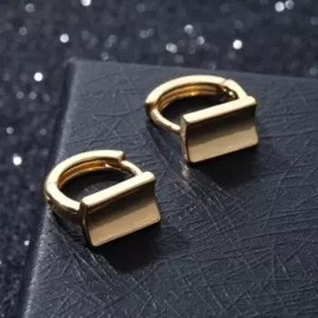 Серьги металл "Эстетика" прямоугольник, цвет золото