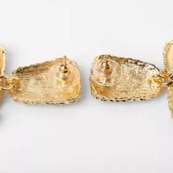 Серьги металл «Карибы» квадрат, цвет золото