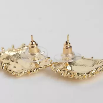 Серьги металл «Карибы» ромб, цвет золото