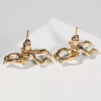 Серьги металл «Лягушка», цвет золото
