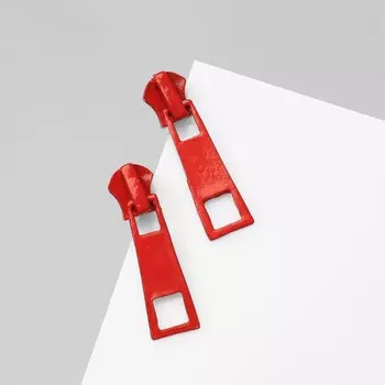 Серьги металл «Молнии», цвет красный