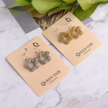 Серьги металл "Плетение" цветок, цвет МИКС