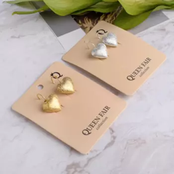 Серьги металл "Рефлекс" сердце, цвет МИКС