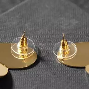 Серьги металл "Сердце" сгиб, цвет золото