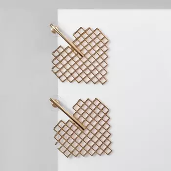 Серьги металл «Сердце» техно, цвет золото