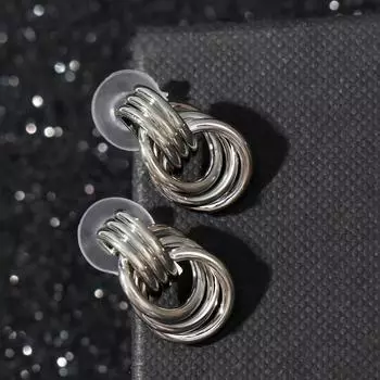 Серьги металл "Узелок" надежда, цвет серебро