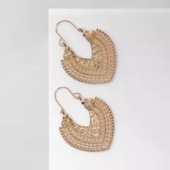 Серьги металл «Восток» сердце, цвет золото