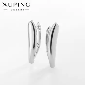 Серьги металл XUPING арфа, изгиб , цвет серебро
