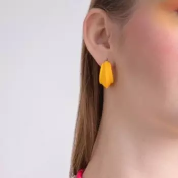 Серьги металл "Яркость" полукольца, цвет жёлтый
