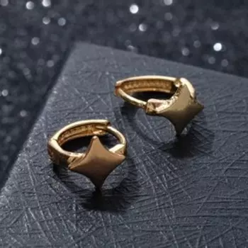 Серьги металл "Звезда" сияние, цвет золото