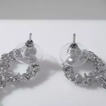 Серьги металл "Звёзды" искрящиеся, цвет серебро