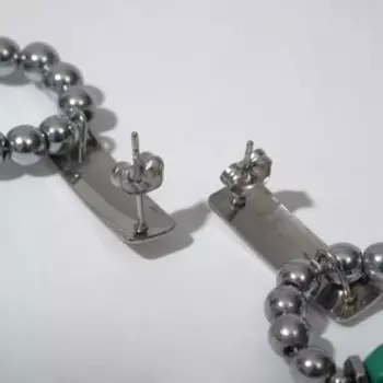 Серьги "МИКС камней" (малахит, гематит)