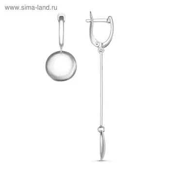 Серьги «Минимал» асимметрия, посеребрение