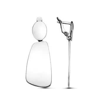 Серьги "Минимал" геометрия, посеребрение с оксидированием