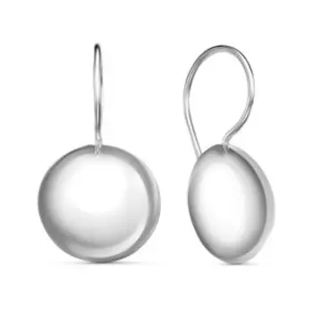 Серьги "Минимал" подвес d=1,5см, родирование