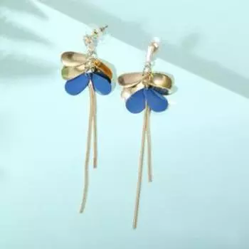 Серьги "Модерн" волшебство, цвет синий в золоте