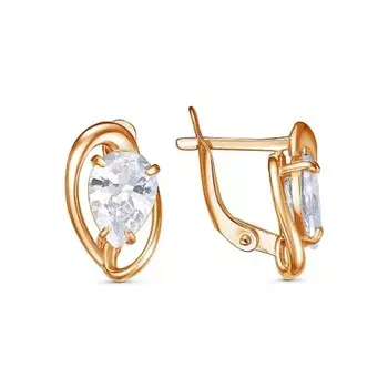 Серьги "Нежность", розовое золочение, цвет белый