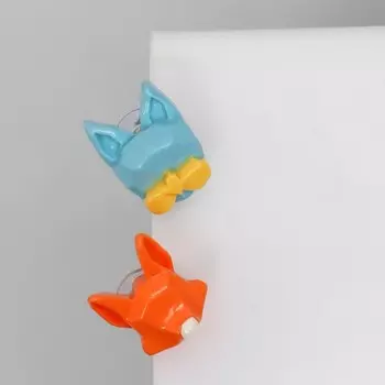 Серьги пластик «Абстракция» лис и кот, цветные
