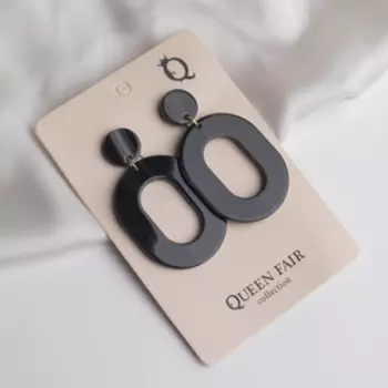 Серьги пластик "Глянец", цвет чёрный