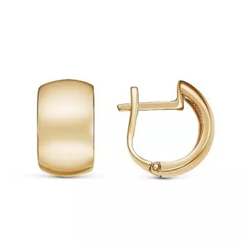 Серьги "Пластина" широкая, розовое золочение