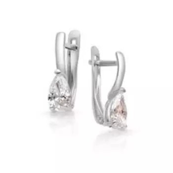 Серьги посеребрение "Красота" 10-05327, цвет белый в серебре