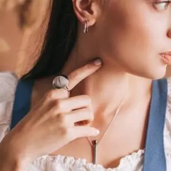 Серьги посеребрение "Нити"