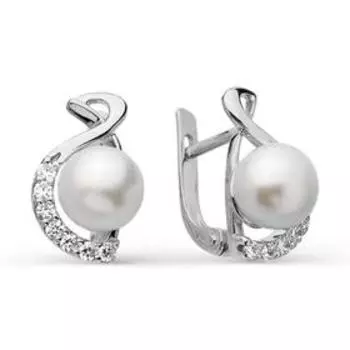 Серьги посеребрение "Жемчужинка" 10-02422, цвет белый в серебре
