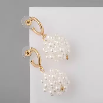 Серьги с жемчугом «Амели», цвет белый в золоте