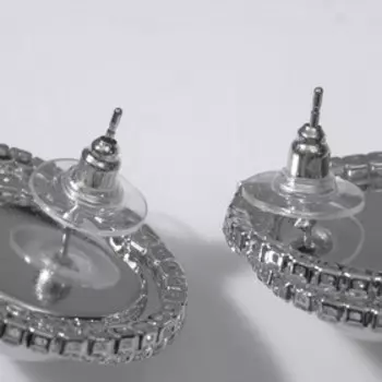 Серьги с жемчугом «Круг» спираль, цвет белый в серебре