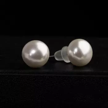 Серьги с жемчугом «Невеста» бусина d=1 шапочка, цвет белый
