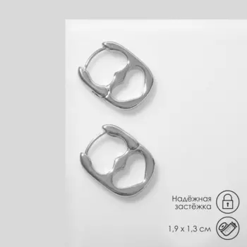 Серьги металл «Сердце» ключ, цвет серебро
