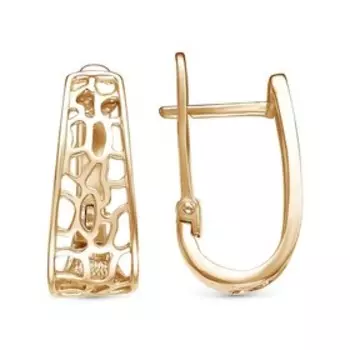 Серьги "Сеть", розовое золочение