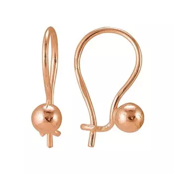 Серьги "Шарик" малый, розовое золочение