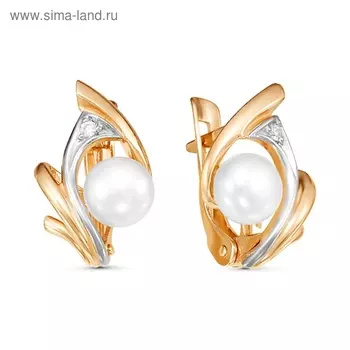 Серьги "Сирена", позолота с выборочным родированием