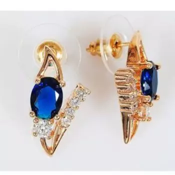 Серьги со шпинелью "Январь", позолота с родированием