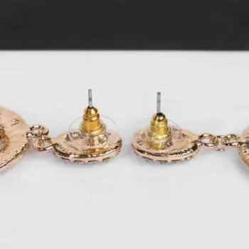 Серьги со стразами "Голливуд" капля в овале, цвет белый в золоте