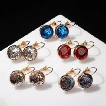 Серьги со стразами «Конфетти» вспышка, миксы