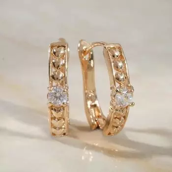 Серьги со стразами "Магия" блеск мини, цвет белый в золоте