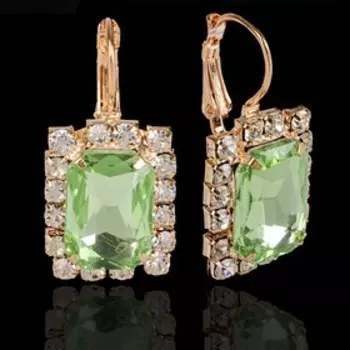 Серьги со стразами «Прямоугольник» вечеринка, цвет МИКС