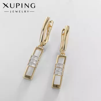 Серьги со стразами XUPING безмятежность, белые в золоте