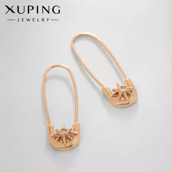 Серьги со стразами XUPING булавка безупречность, белые в розовом золоте