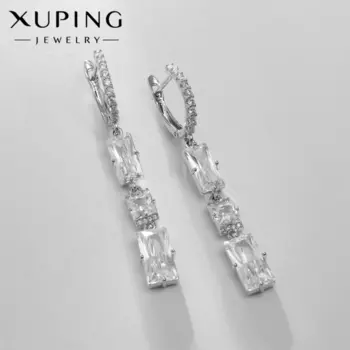 Серьги со стразами XUPING грёзы, белые в серебре